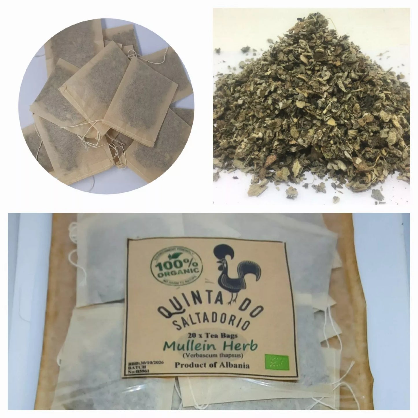 20 X Mullein Leaf Tea Bags 🌿 -Lung Cleanse Detox Herbal Tea ☕* UNBLEACHED bags *📢