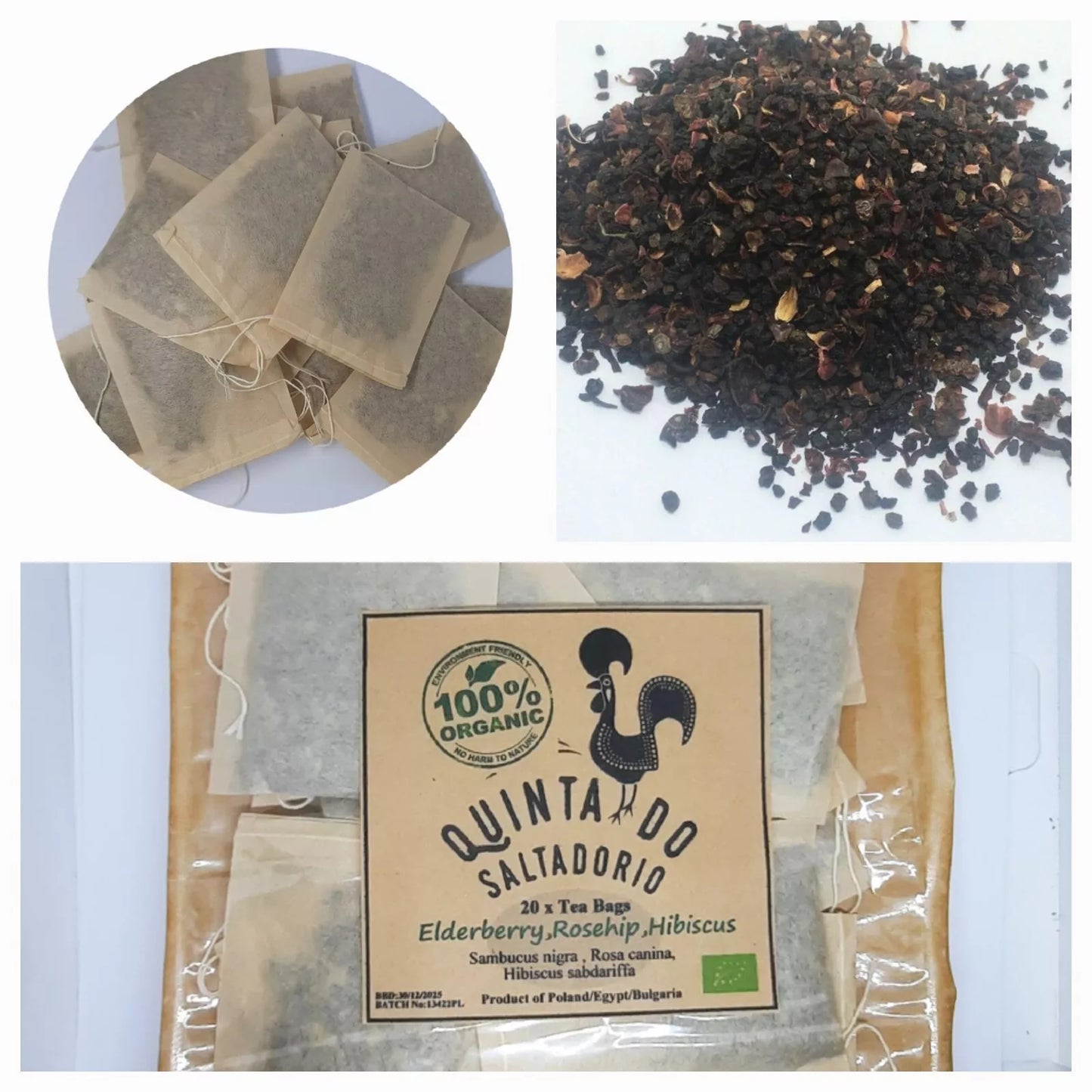 20 X Elderberry Rosehip Hibiscus 🌺 *immune system boost* Tea bags UNBLEACHED