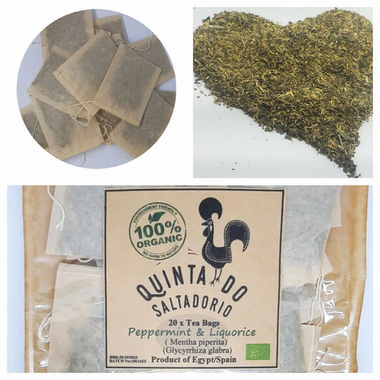 Liquorice & Peppermint 🌿 20 x Tea bags☕Herbal tea ORGANIC hand filled infusions