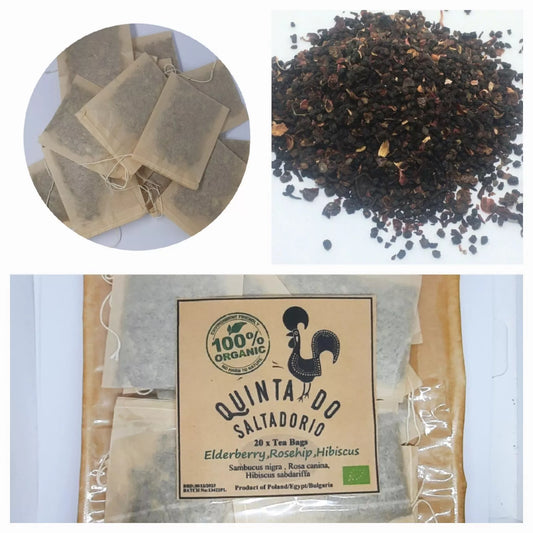20 X Elderberry Rosehip Hibiscus 🌺 *immune system boost* Tea bags UNBLEACHED